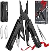 BIBURY Multitools, EDC Mini Pocket Tool, Foldable Pliers with Window Breaker, Multi Tool for Emergency and Daily Use, Birthday Gifts for Men Women, EDC Gadgets Stocking Fillers Gifts for Men Dad-Black