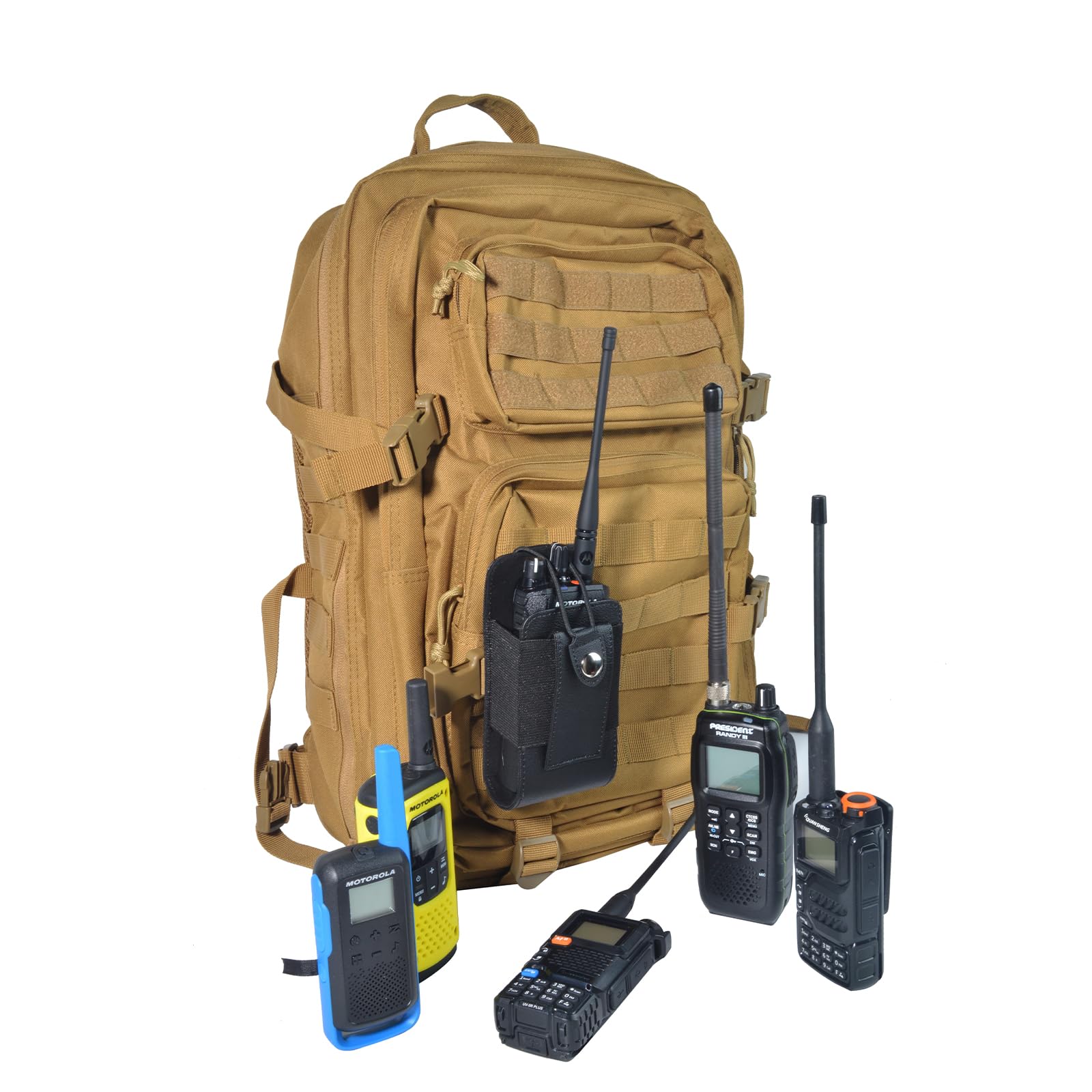 Custodia Walkie Talkie in Pelle per Cinturone, Gilet MOLLE Regolabile Polizia Compatibile con Motorola DP1400, DP4400, Baofeng, Hytera, Kenwood