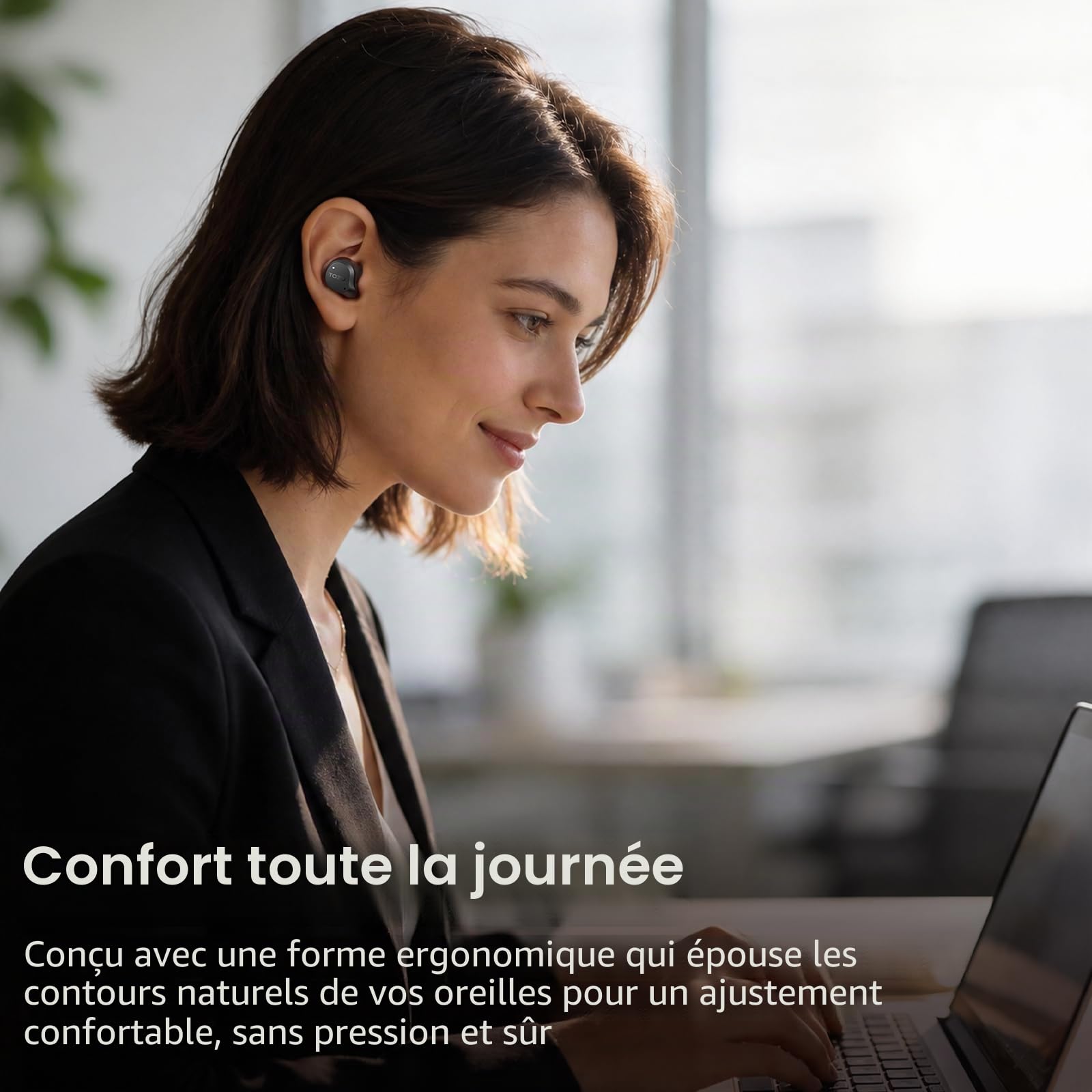 TOZO NC9 Écouteurs Bluetooth 5.3 sans Fil avec ANC Hybride Jusqu’à 45 DB