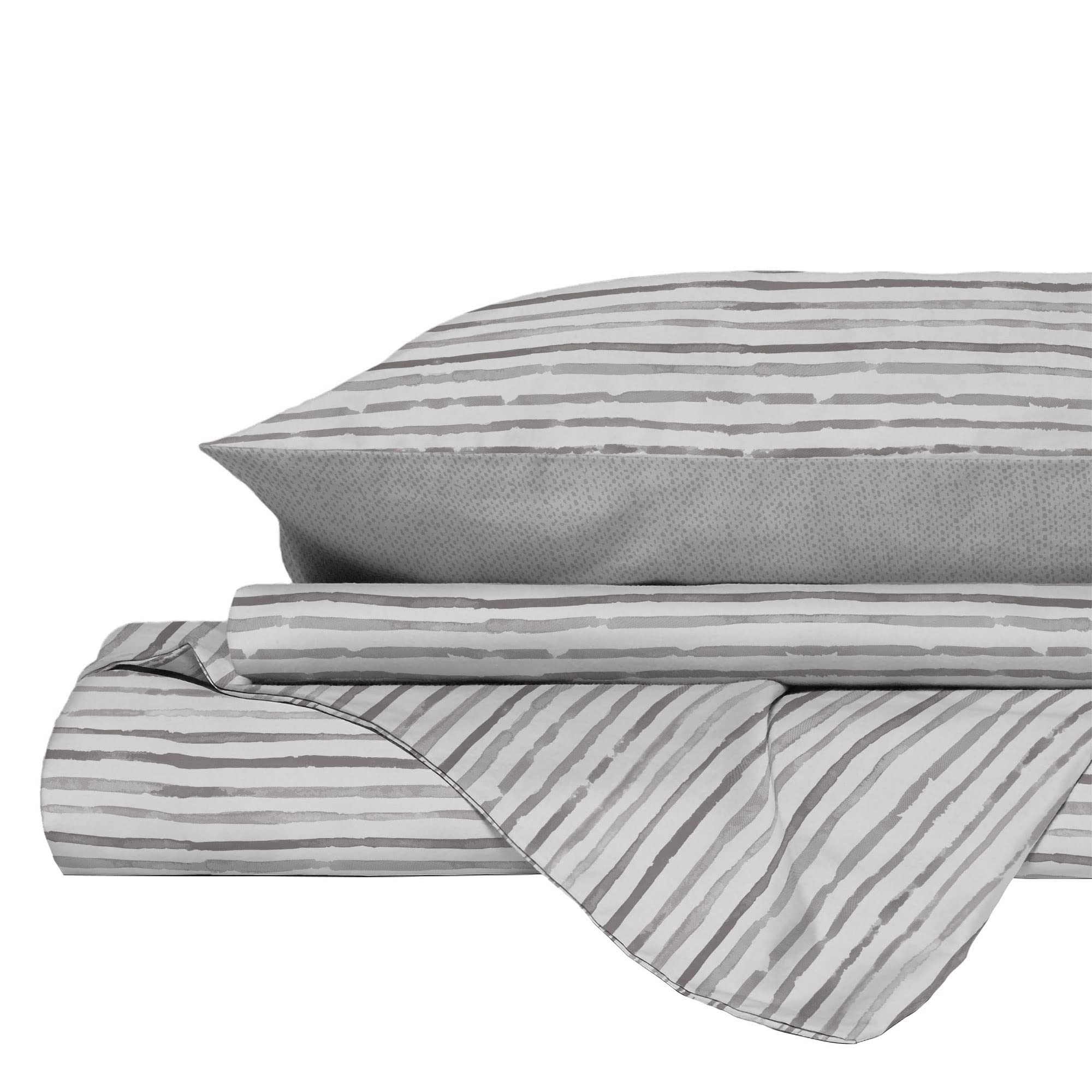 Italian Bed Linen PRINTED COLORS Duvet Cover Set, Made in Italy, Strands Taupe, Double, Straits Taupe, Queen-size bed - Image 4