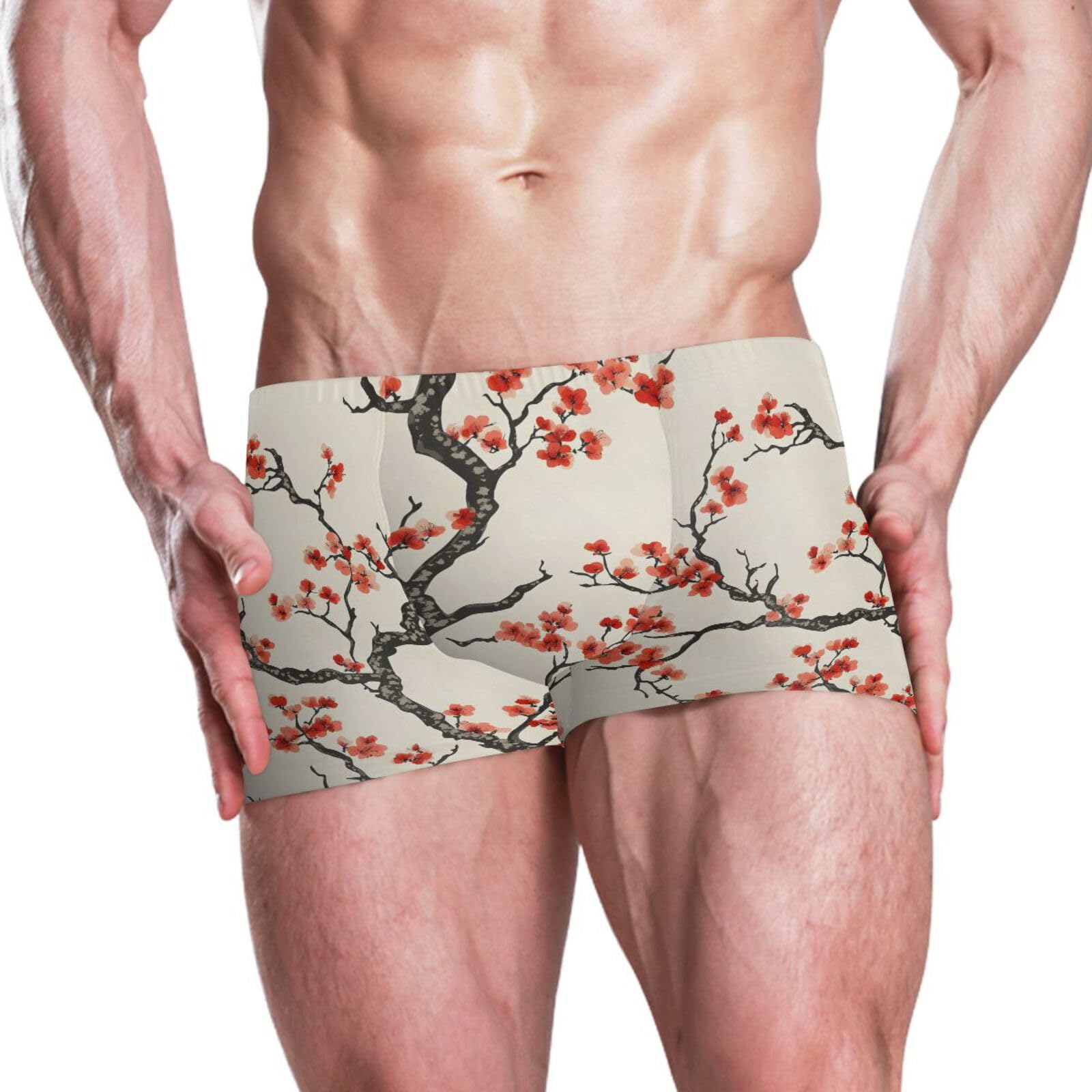 Men's Swim Briefs Cherry Blossoms Branches Swimsuit Swimwear Swim Trunk Square Leg for Men 3XL 202b8818