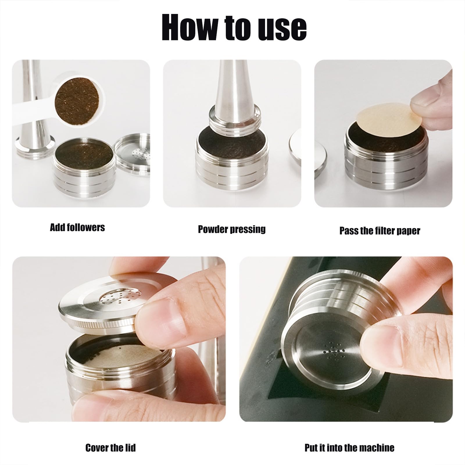 Filtro de café de fácil instalación, adaptador de filtro de conversión para soporte de máquina NDIQ7323, accesorios de cesta de acero inoxidable
