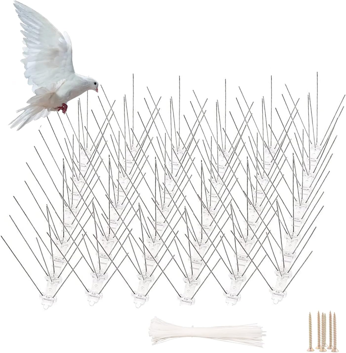 LANPHOON Bird Spikes Stainless Steel Bird Spikes for Pigeons and Small