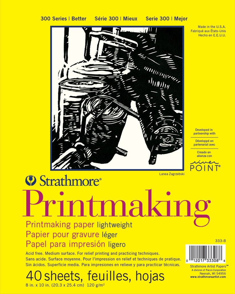 Pro-Art Strathmore Printmaking Paper Pad 8-inch x 11-inch, 40 Sheets, White