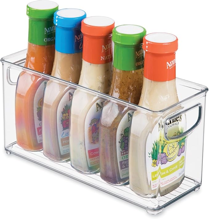 iDesign Slim Clear Plastic Stackable Storage Bin, Tall Narrow Organizer