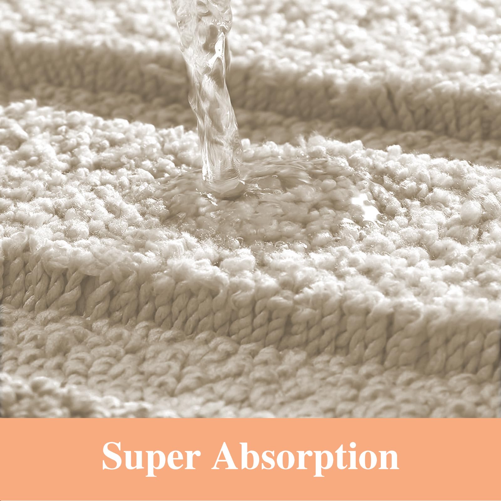 Tapis de bain en microfibre super absorbant 50x80 cm Champagne