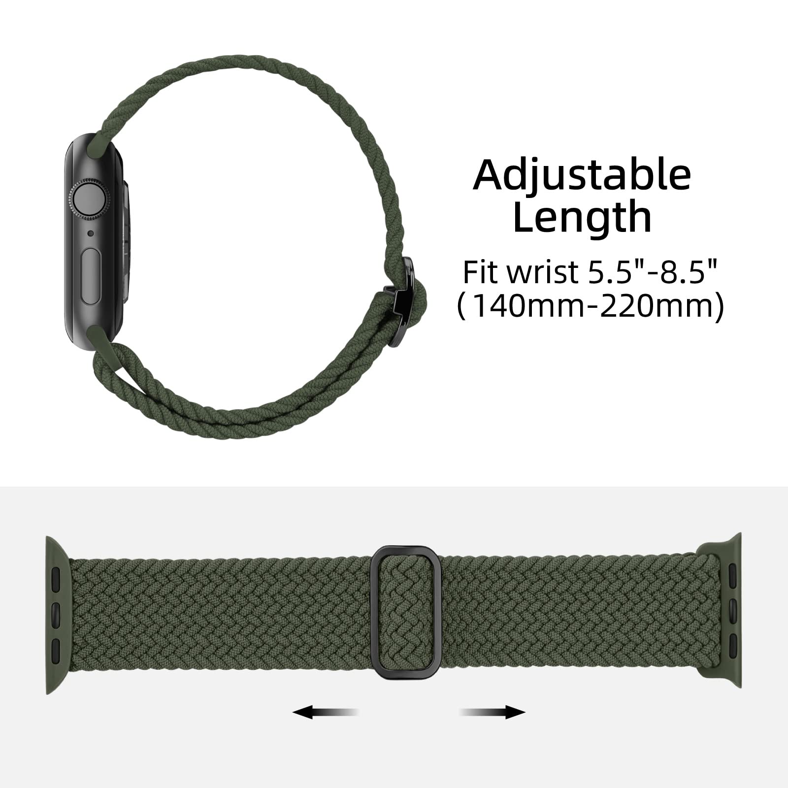 Nimblistic 2 Pack Stretchy Braided Solo Loop Compatible for Apple Watch Straps 42/44/45/46/49mm - Image 3