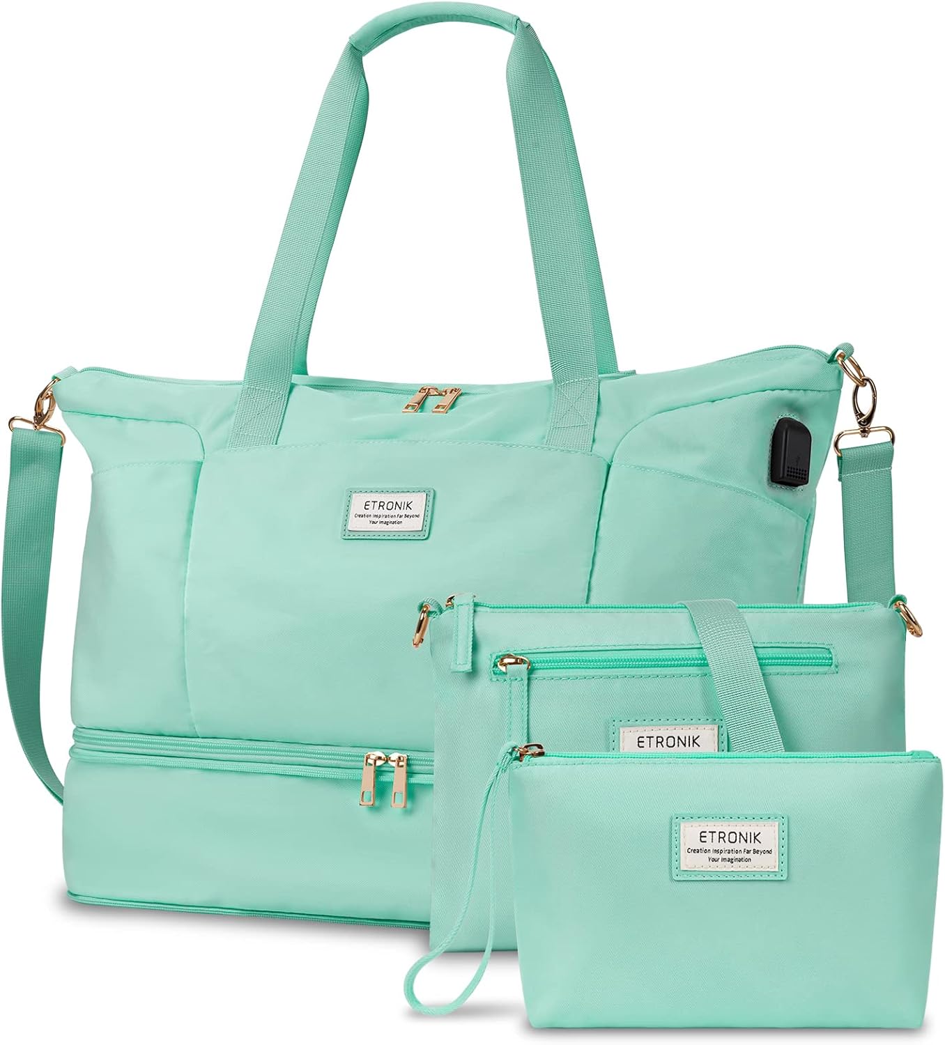 ETRONIK Weekender Bag for Women, Expandable Travel Duffel