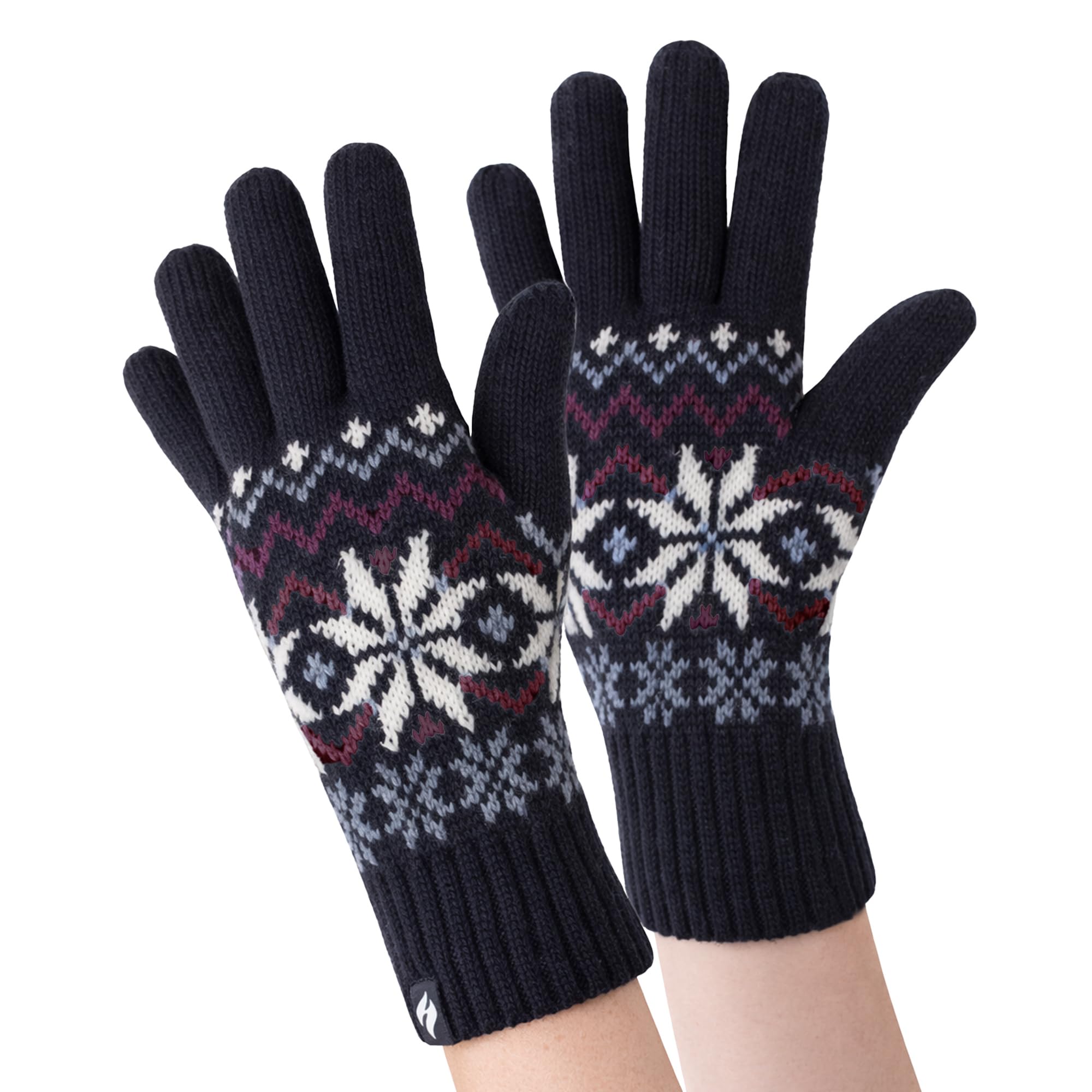 Heat Holders Women's Knitted Thermal Insulated Gloves for Winter in Navy | Size: Small/Medium