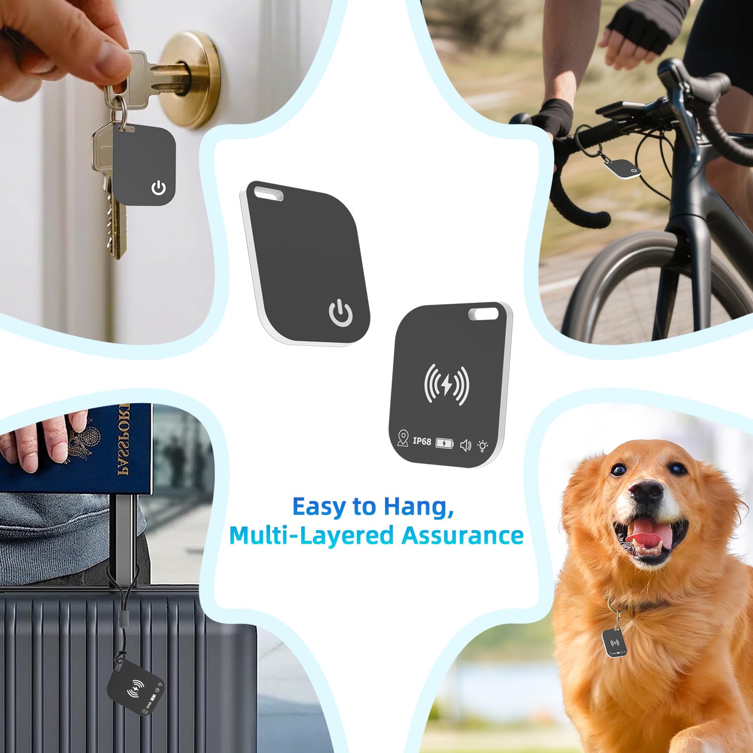 Slim Wallet Tracker Card Ricaricabile Key Wallet Finder Compatibile con Apple Find My (solo iOS) Ricerca articoli per tag bagagli telefoni cellulari passaporti