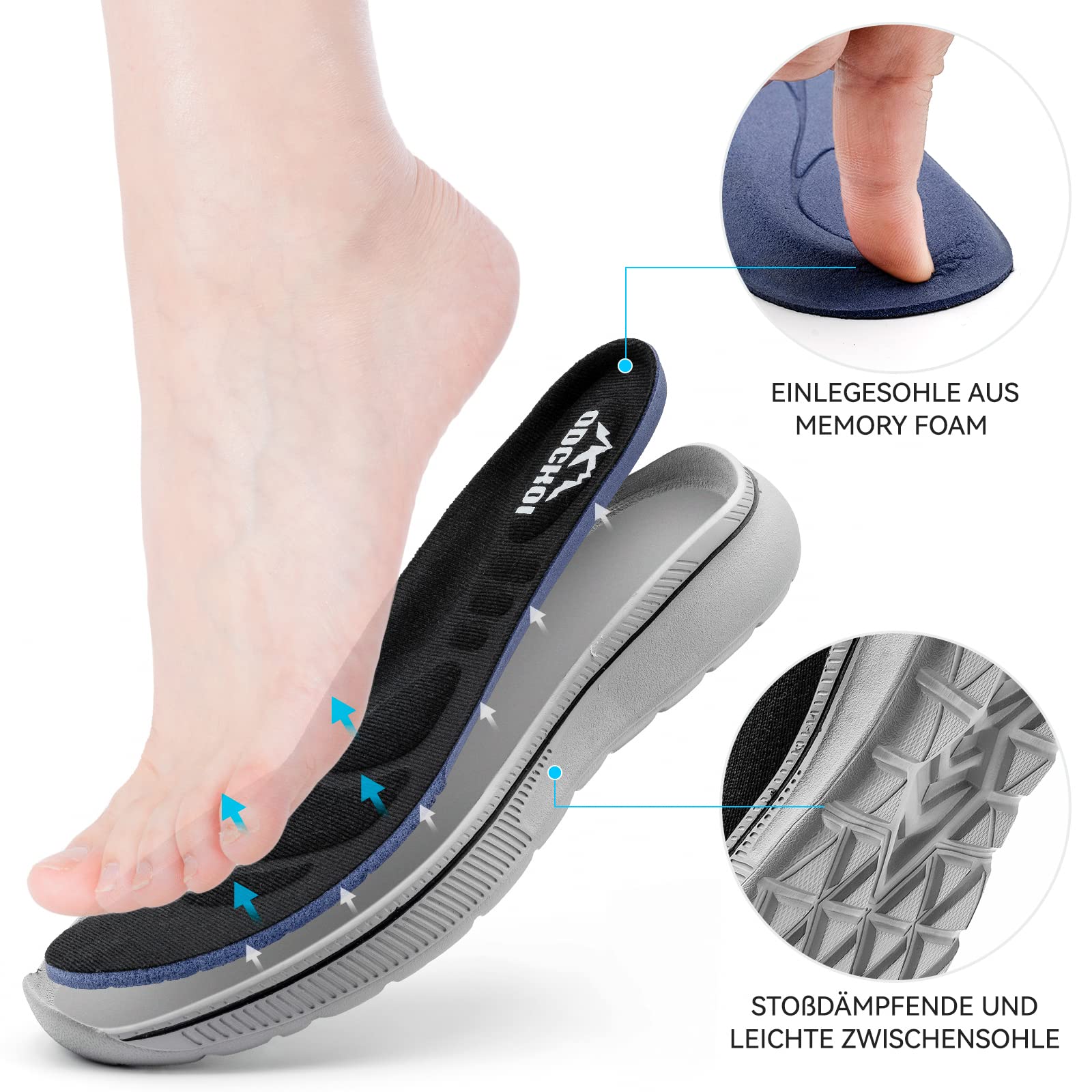 ODCKOI Męskie Sneaker, Bez Sznurowadeł, Wsuwane, Z Siateczki, Oddychające, Lekkie Buty Do Biegania, Na Co Dzień, Wygodne Buty Sportowe