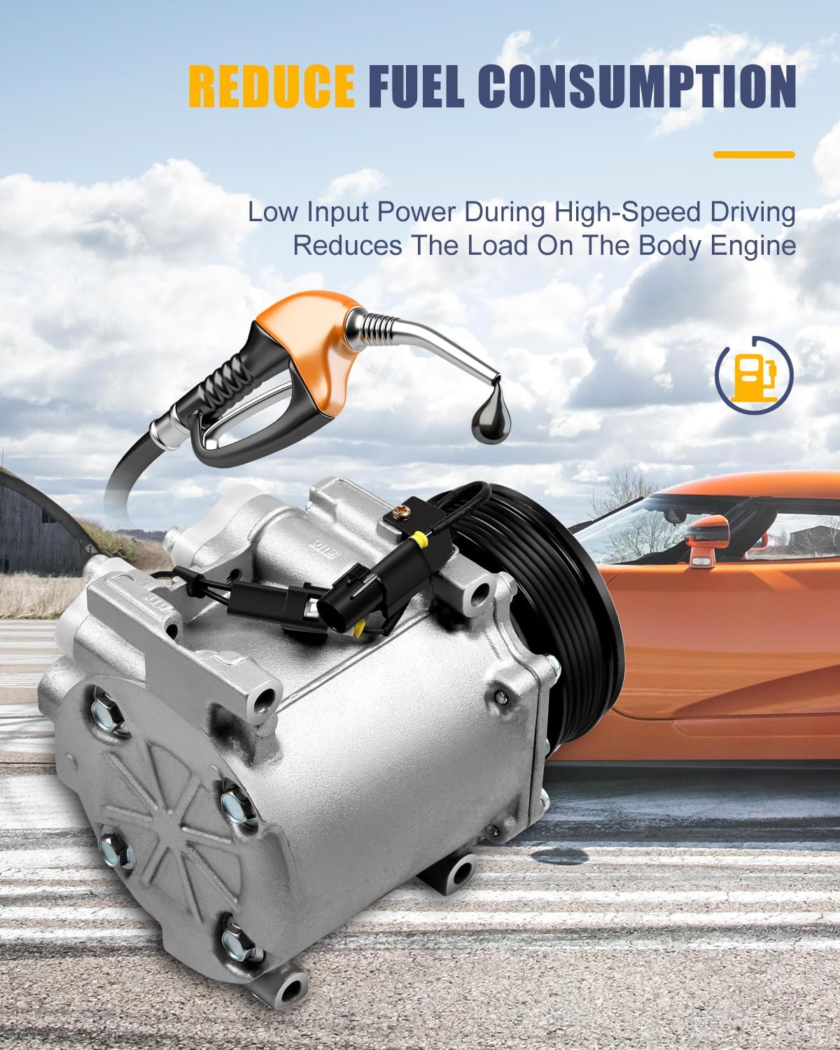 OCPTY AC Compressor for 2004-2012 for Mitsubishi Eclipse 2.4L for Mitsubishi Galant 2.4L AKC200A560B