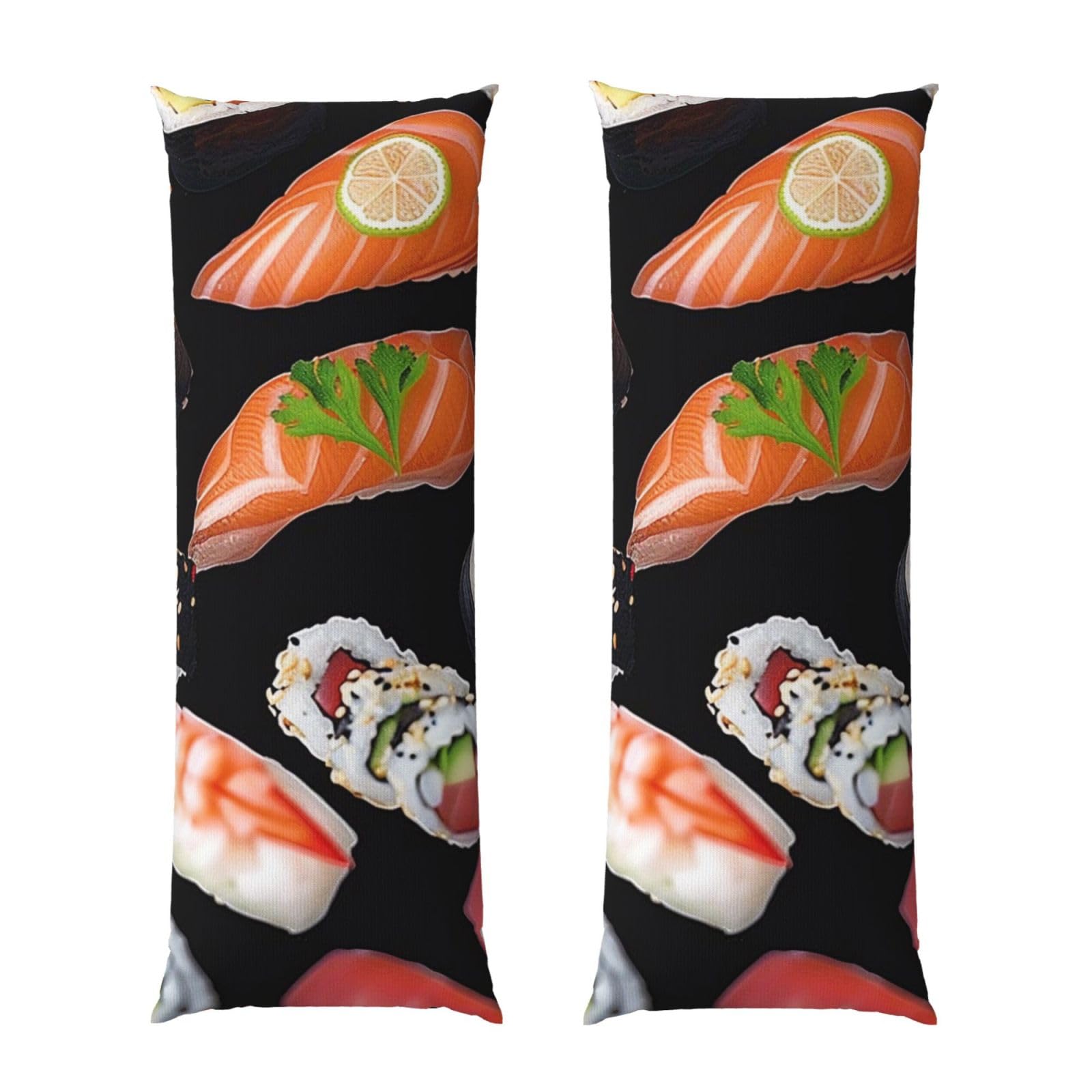 Body Pillow Cover 20x54 Inch, Japanese Sushi Black Print Long Lumbar Pillow Case with Zipper Long Body Pillowcase Decorative for Bed Sofa Bedroom