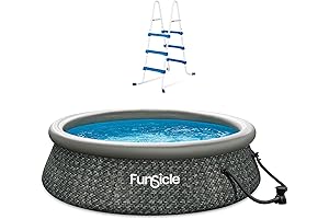 Funsicle 36 Inch SureStep Pool Ladder for Above Ground Pools with Quickset Inflatable Ring Top