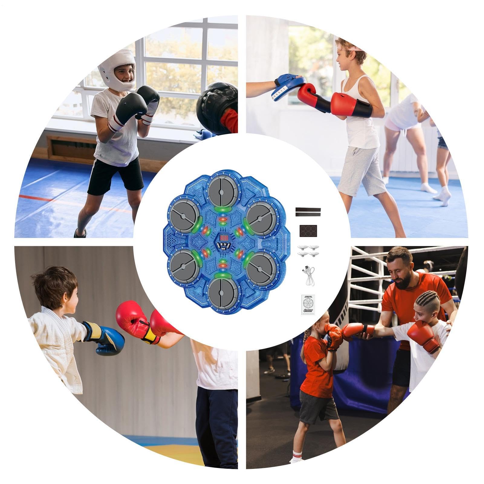 Macchina da Boxe Musicale per Bambini Giocattoli Interattivi Senza Fili con | Parete Musicale Da Pugilato Per Bambini per Uomini Donne Giovani Casa Palestra Ufficio Soggiorno