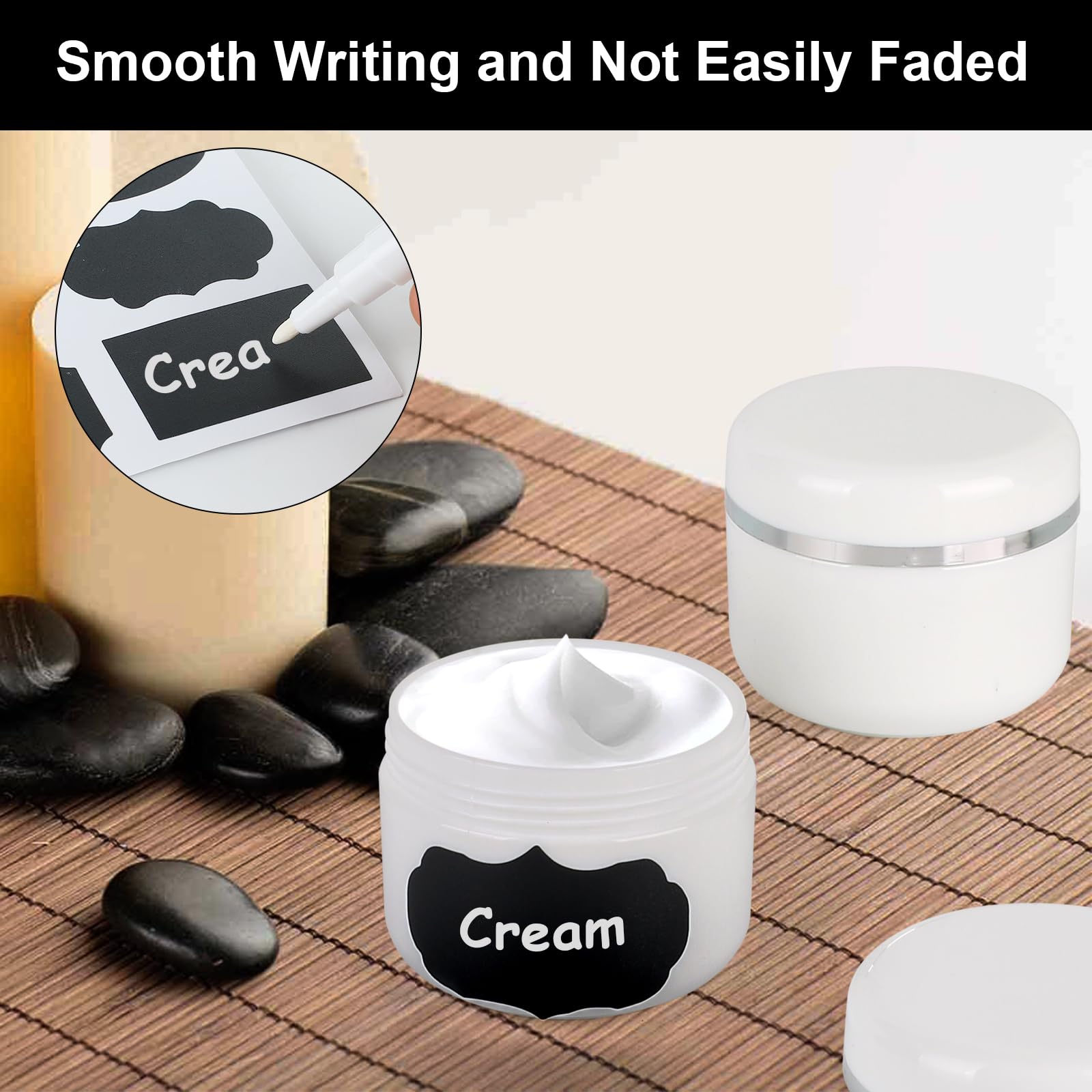 MirraSwit 15 Pcs 50ml Cosmetic Sample Jars, Plastic Refillable Travel Pots, Cosmetic Pots with Lids - Image 4
