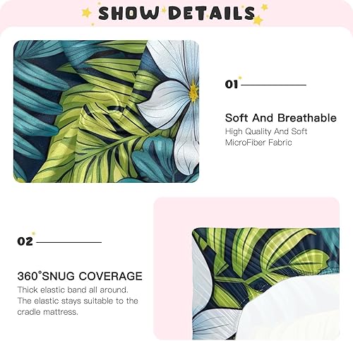 Miniatura 5 de Fitted Crib Sheets Tropical Palm Leaf Baby Crib Sheets for Boy & Girl Toddler Mattress Sheets 21216115