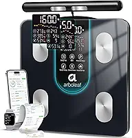arboleaf Balança Digital Corporal com Bioimpedância, 50+ Métricas Balança de Bioimpedância Inteligente, Balanca Digital de Chao, Balança de Banheiro com BIA de Dupla Frequência e 8 Eletrodos Bluetooth