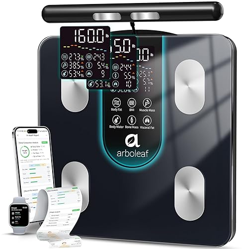 arboleaf Smart Scale for Body Weight, 8-Electrode Dual-Frequency BIA Bathroom