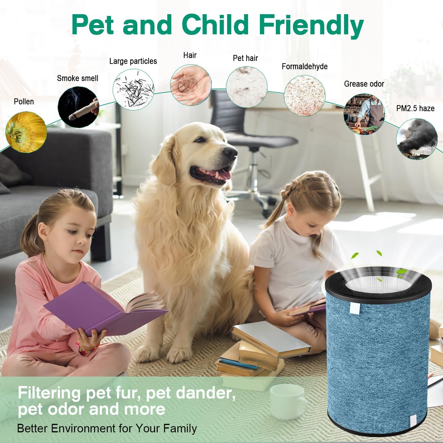 HP302 HP202 HC502 Replacement Filter, Compatible with Shark HP200, HP300, HC500, UA & AP Series,3-in-1 H13 Grade True HEPA Filter,Part # HE2FKBAS,HE2FKBASMB,HE2FKPET (1)