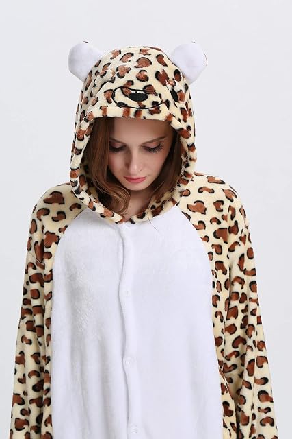 Foto 3 de 6 de Kimily-UK Monkey Kigurumi Flanela Unicornio Pijamas la Ropa de Noche del Elefantes Onesie 3D Novedad Tigre…