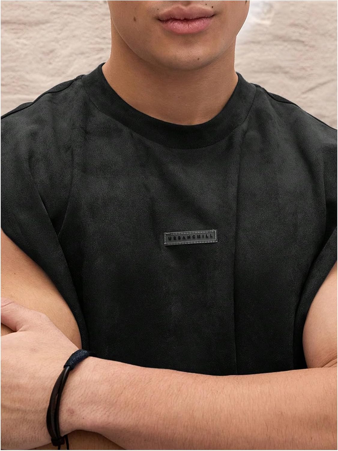 GORGLITTER Men's Dolman Sleeve Crop Vest Top T Shirts Crewneck Loose Pullover Tank Tops - Image 3