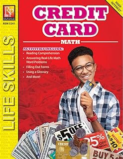 Remedia Publications Credit Card Math (Grades 6‑8) - Practical Money Skills Workbook, Reproducible Activities for Learning Credit Cards, Statements, Interest & Everyday Consumer Math