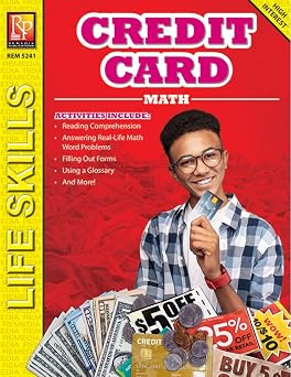 Remedia Publications Credit Card Math Grades 68 - Practical Money Skills Workbook, Reproducible Activities for Learning Credit Cards, Statements, Interest & Everyday Consumer Math