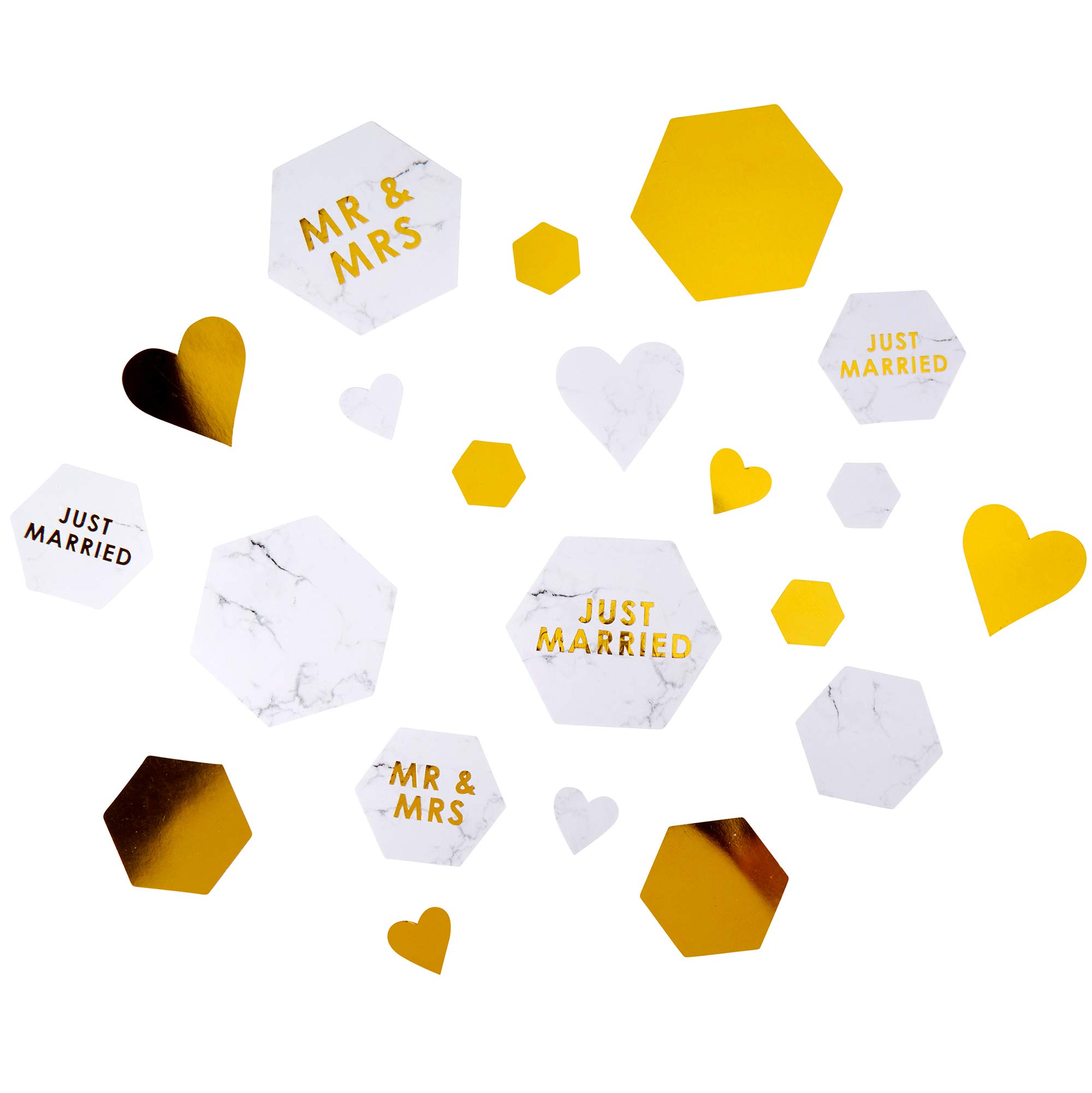 Neviti Mr and Mrs Table Scatters - Gold and White