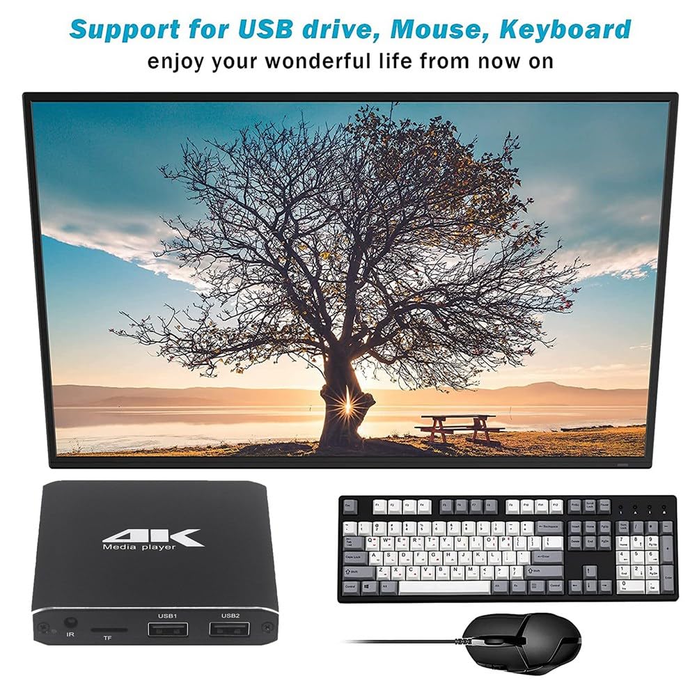 Odtwarzacz multimedialny, 4K 265, odtwarzacz reklamowy, automatyczne odtwarzanie w pętli z dyskiem twardym TF/AV/USB, odtwarzacz multimedialny 1080p HD, wtyczka UE