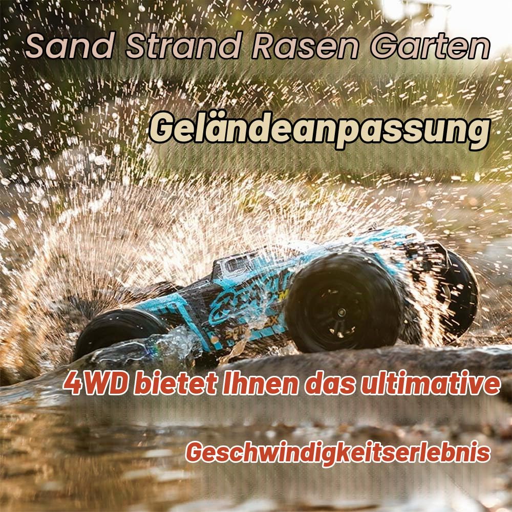 Bürstenloser 80KM/H Fernbedienungs Auto, 1:16 RC Hochgeschwindigkeits Auto für Erwachsene, 2.4Ghz 4WD All Terrain Offroad MonsterTruck, SG116 MAX, 3 Batterien