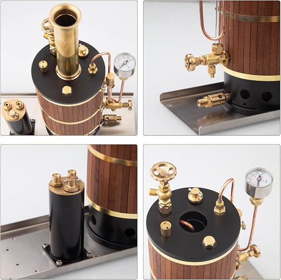Steam Engine Model, Vertical Boiler Steam Boiler Model for Ship Steam Engine Model, Physical Science Engine Model Kit for Adults and Teens