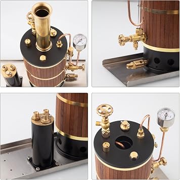 Steam Engine Model, Vertical Boiler Steam Boiler Model for Ship Steam Engine Model, Physical Science Engine Model Kit for Adults and Teens