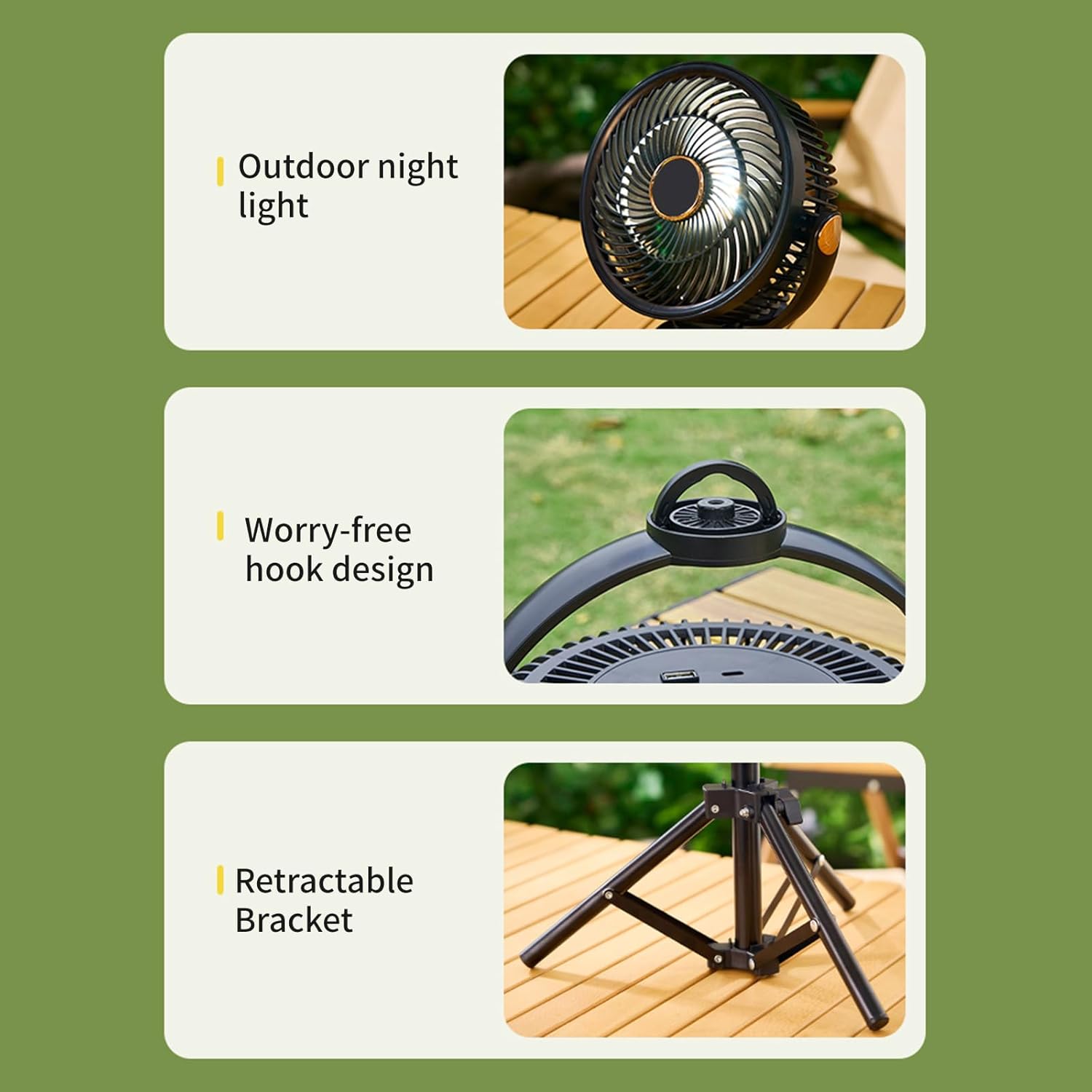 Fans, USB Desk Fan Rechargeable Battery Operated Camping Fan Adjustable Speed Cooling Device for Workstations Nursery Tent