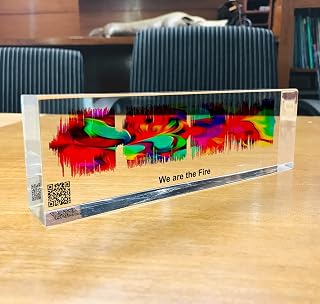 OOCLAS Custom Sound Wave Print, Colorful 3D Look Soundwave Gift, Personalized Soundwave Art, Gift for Him, Acrylic Song Sound wave Glass Block Size (8 X 2.50 X 1.25 Inches)