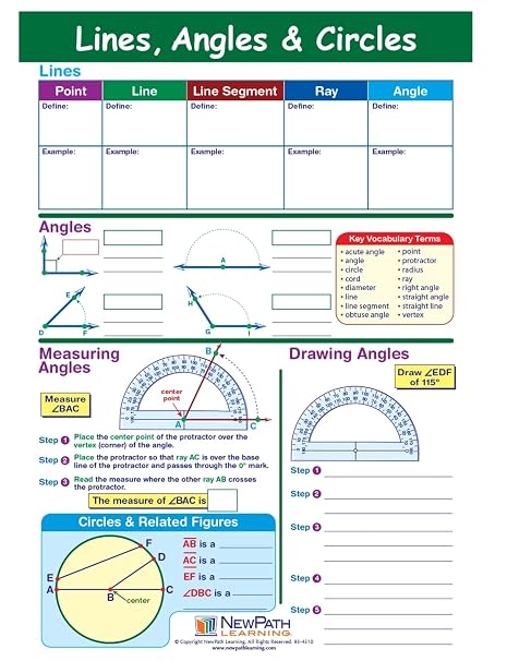 Lines, Angles & Circles Learning Center Game - Grades 3-5