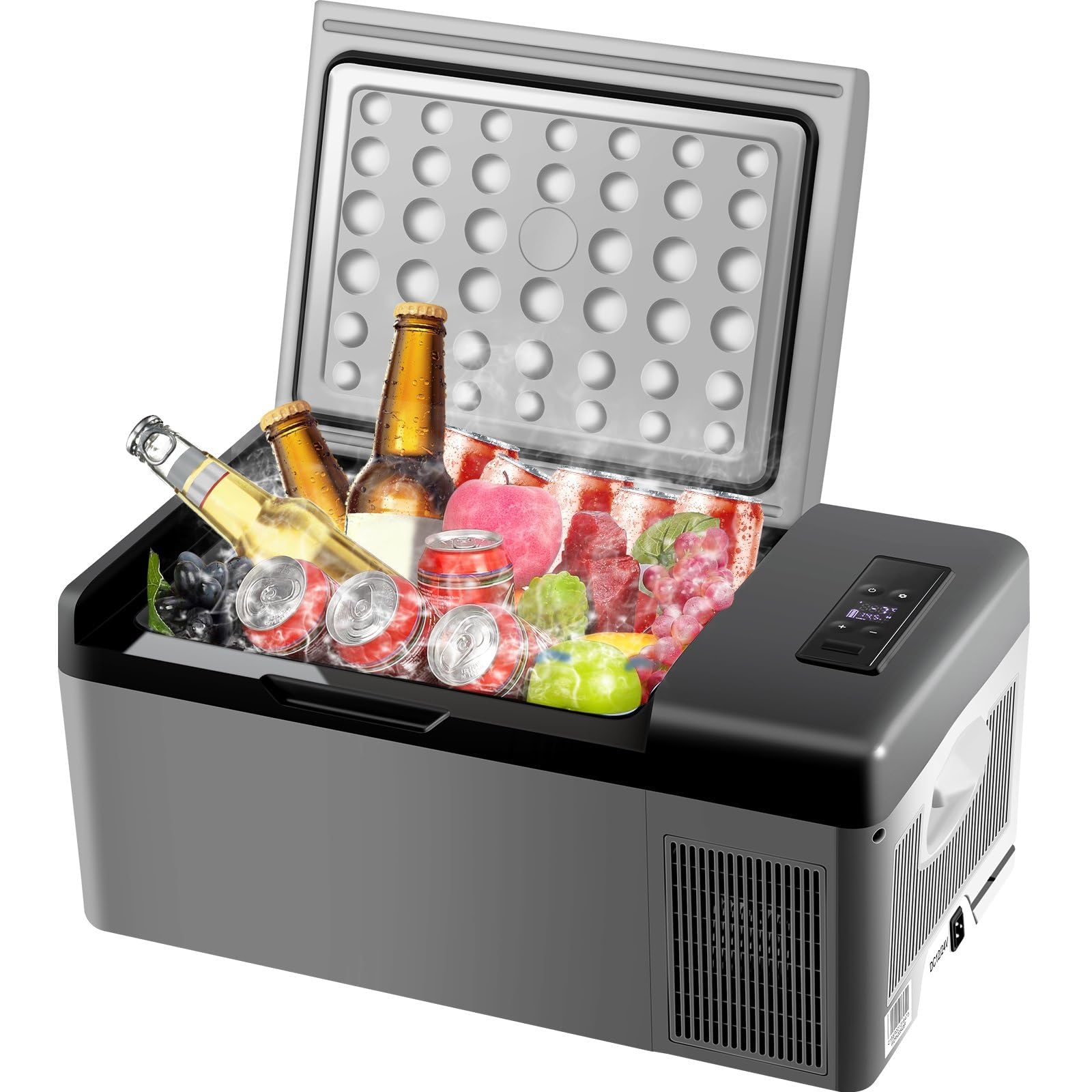 Frigorifero per auto da 15 l, congelatore portatile, 12/24 V CC, da -20 °C a 10 °C, frigorifero a compressore per campeggio, camper, SUV e casa