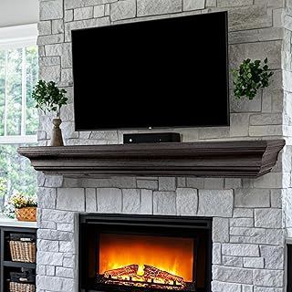 LXWZHK Rustic Fireplace Mantel Shelf, 72" Wooden Floating Shelf for Over Fireplace, Wall Mounted Fire Place Mantel, Farmhouse Hanging Floating Shelves, Black