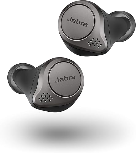 Jabra Elite 75t Auriculares inalámbricos con asistente de voz negro habilitado con estuche de carga (renovado)