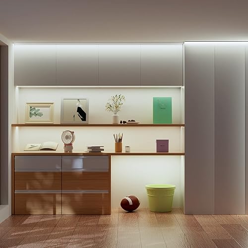 Miniatura 5 de PAUTIX COB - Tira de luz LED de 164 pies 164ft 2400 LED luz diurna blanca 6000 K CRI90 súper brillante 4500 lúmenes 24 V flexible uniforme luces de