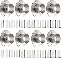 Vista 7 de Creatyi Soportes de barra de armario de acero inoxidable resistente de 1-1/2 pulgadas, soporte de barra de ducha para armario, soportes de barra