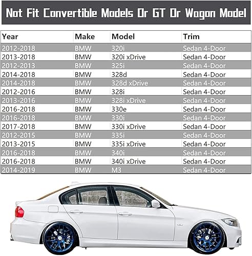 Miniatura 4 de PAISEN Alerón trasero compatible con BMW F30 Serie 3 Sedan 320i 325i 328i 330i 330i 335i 340i y 2014-2019 F80 M3 Sedan M4 Estilo, fibra de carbono,