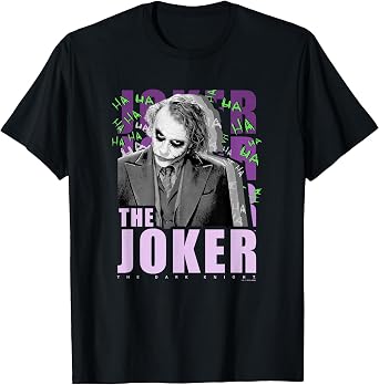 The Dark Knight The Joker Purple Ha Ha Distressed Poster T-Shirt