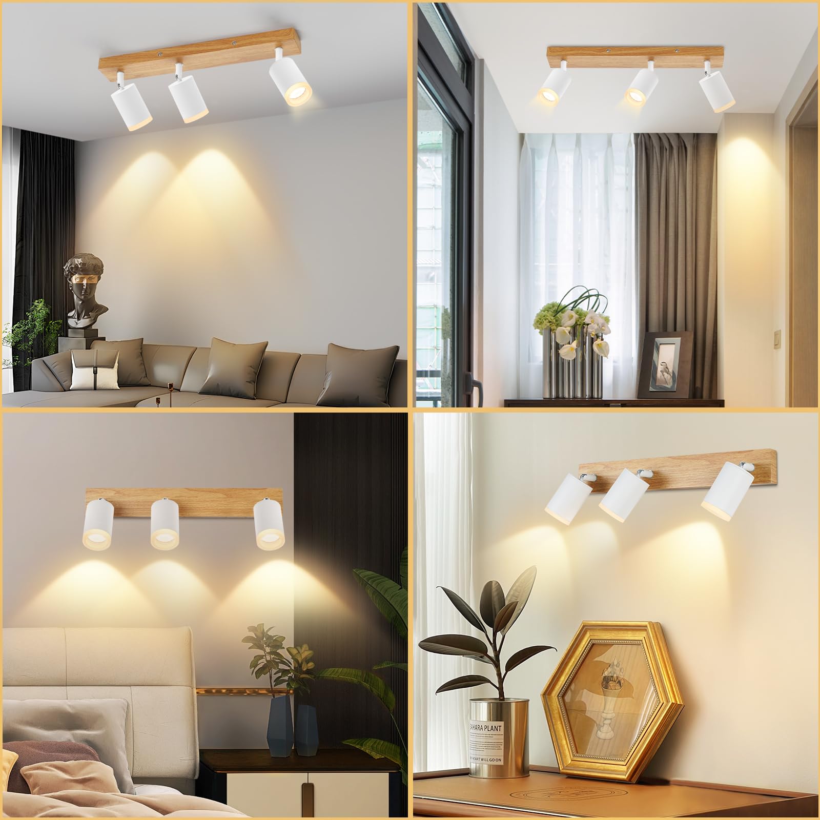 ZMH Lampe plafonnier LED projecteur plafonnier à 3 branches - Lampe