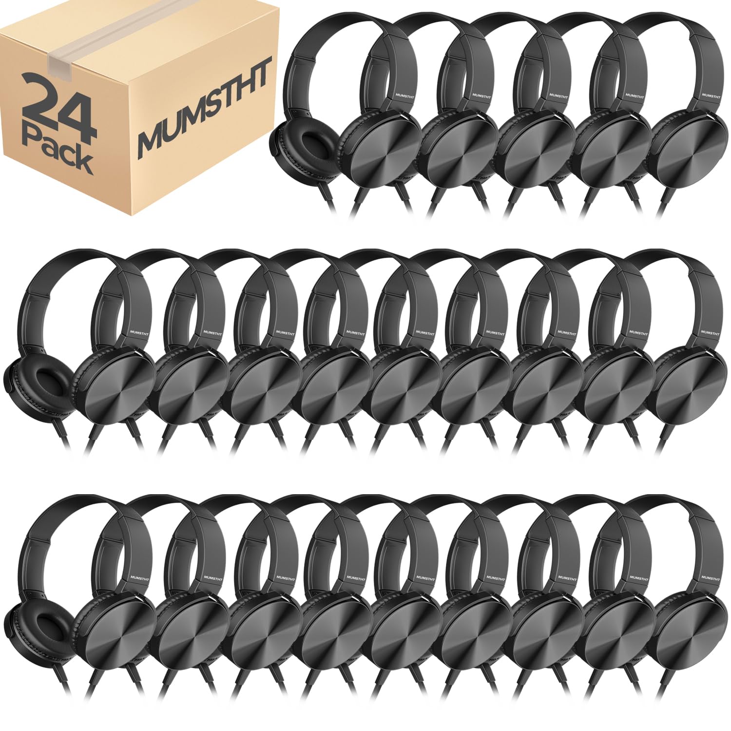 durable black wired headphones for classroom learning online