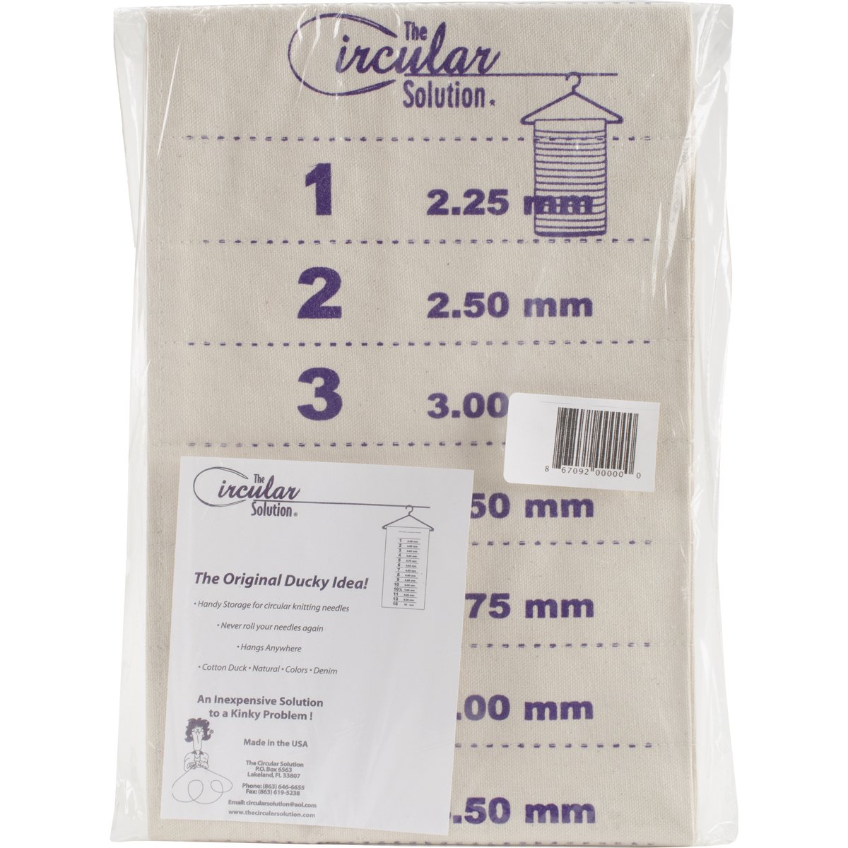 Circular Solution Knitting Needle Numbered Storage Unit, Multi-Colour, 31.75 x 20.32 x 1.27 cm