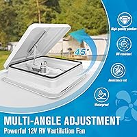 Vista 3 de RV Vent Fan 14 Inch Trailer Roof Vent with 12V Fan, 14" x 14" RV Roof Vents for Trailer/Camper, Camper Vents with 6" Blades