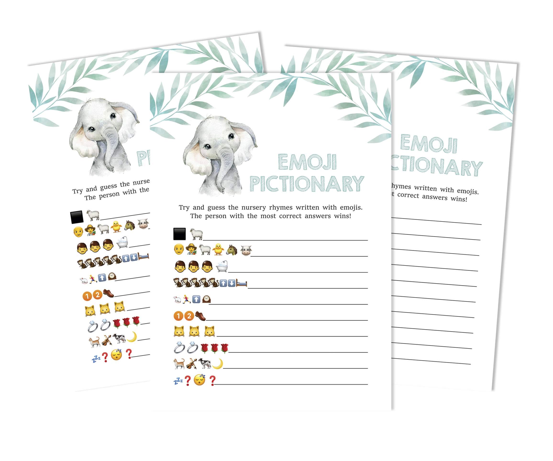 Buy Inkdotpot 50 Baby Shower Pictionary Quiz Nursery Rhyme Baby