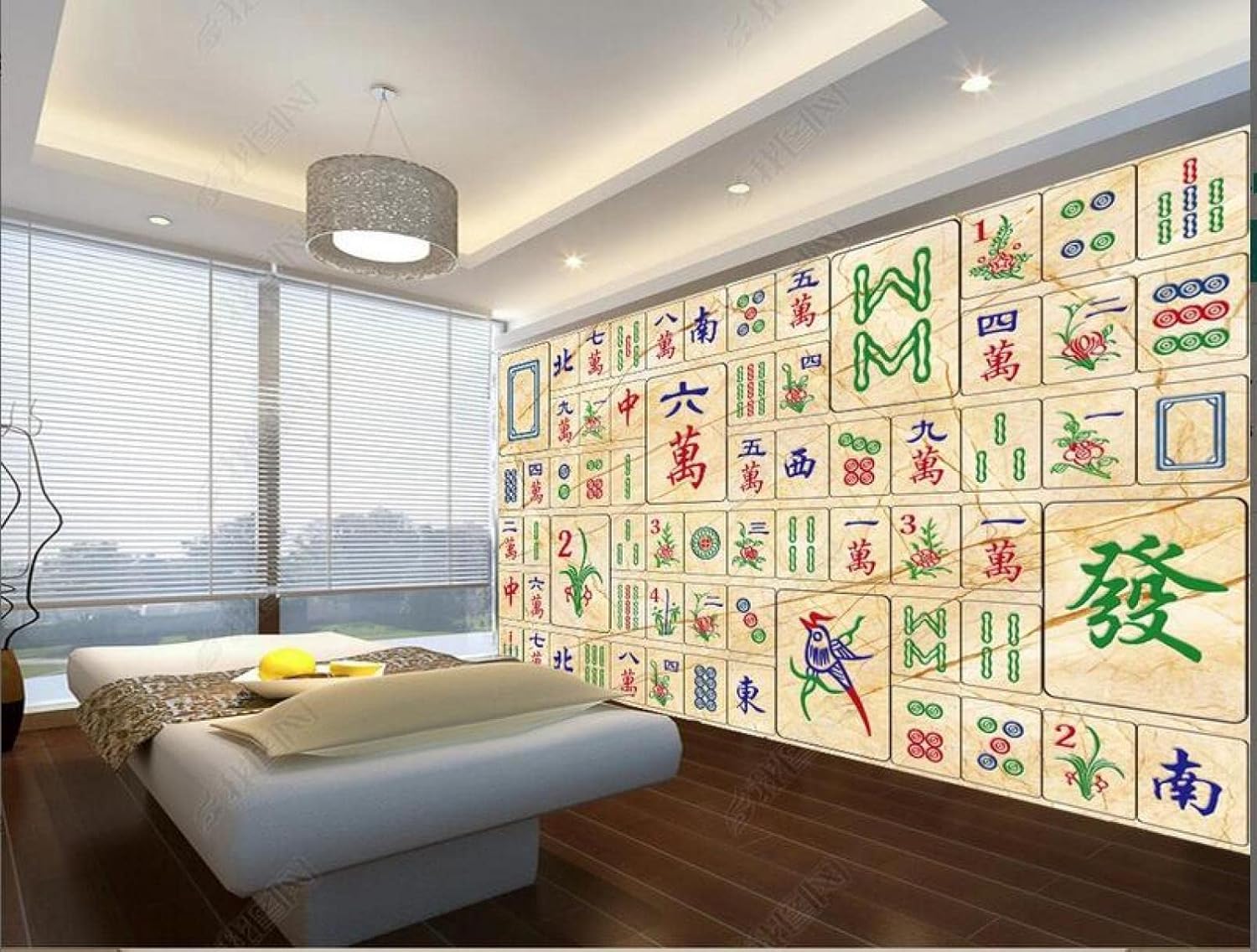 Foto Pared Mural Ocio Y Entretenimiento Sala De Ajedrez Y Cartas Mahjong Mahjong Poke Herramientas Pared De Fondo-300Cmx210Cm