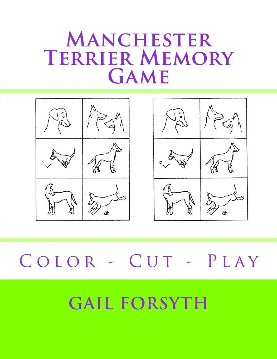 Manchester Terrier Memory Game: Color - Cut - Play